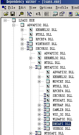 lsass.exe依賴的dll們