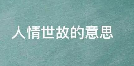 人情世故是什么意思(懂得人情世故是什么意思)