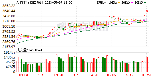 A股三大指數(shù)走勢(shì)分化：創(chuàng)業(yè)板指創(chuàng)年內(nèi)新低 人腦工程概念股爆發(fā)