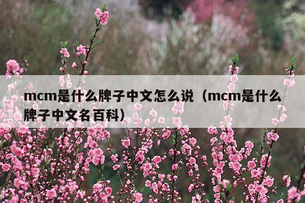 mcm是什么牌子中文怎么說(shuō)(mcm是什么牌子中文名百科)