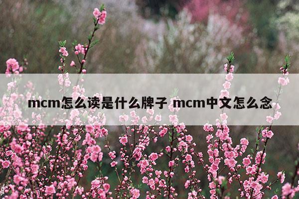 mcm怎么讀是什么牌子mcm中文怎么念(mcm香水牌子屬于什么檔次)