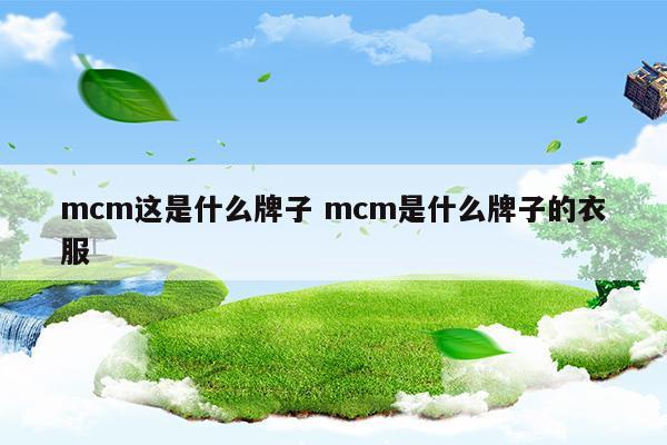 mcm這是什么牌子mcm是什么牌子的衣服