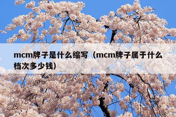 mcm包包是什么牌子中文名