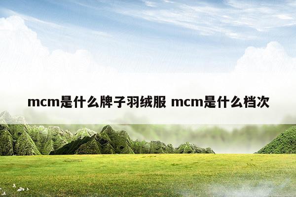 mcm是什么牌子羽絨服mcm是什么檔次(mcm是什么檔次的牌子)