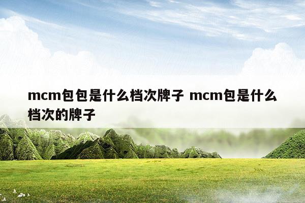 mcm包包是什么檔次牌子mcm包是什么檔次的牌子(mcm屬于什么檔次)