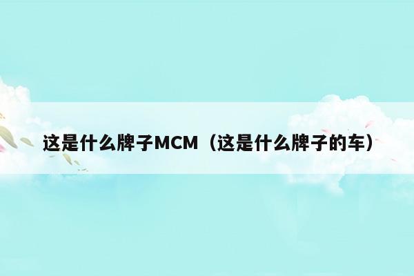 這是什么牌子MCM(這是什么牌子煙頭)