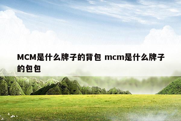 mcm牌子包包屬于什么檔次