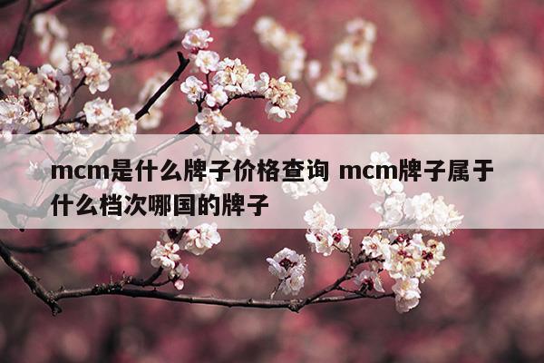 mcm是什么牌子價格查詢mcm牌子屬于什么檔次哪國的牌子(coach和mcm哪個檔次高)