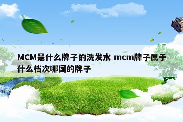 MCM是什么牌子的洗發(fā)水mcm牌子屬于什么檔次哪國(guó)的牌子