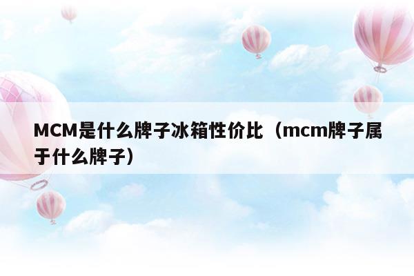 MCM是什么牌子冰箱性價比(mcm屬于什么檔次的)