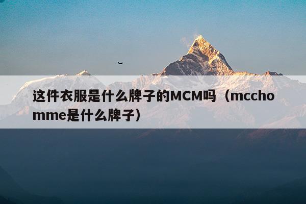 這件衣服是什么牌子的MCM嗎(mcm牌子屬于什么檔次)