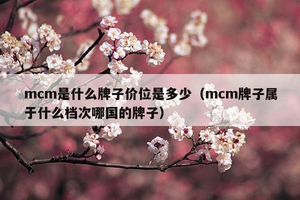 mcm牌子屬于什么檔次