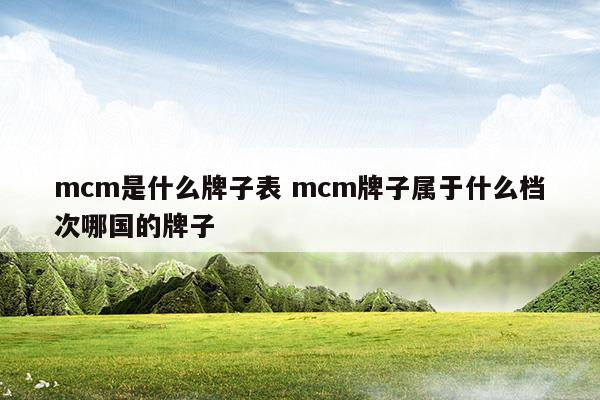 mcm是什么牌子表mcm牌子屬于什么檔次哪國(guó)的牌子(mcm是啥牌子)