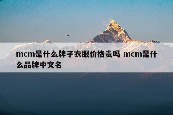 mcm是什么牌子衣服價格貴嗎mcm是什么品牌中文名(mcm衣服屬于什么檔次的奢侈品)