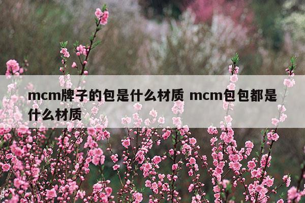 mcm牌子的包是什么材質(zhì)mcm包包都是什么材質(zhì)(包包pvc是什么材質(zhì))