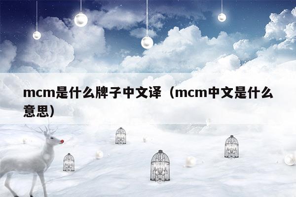 mcm是什么牌子中文譯(mcm是什么牌子中文名)