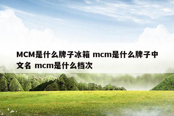 MCM是什么牌子冰箱mcm是什么牌子中文名mcm是什么檔次(mcm 是什么品牌)