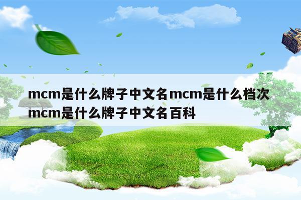 mcm是什么牌子中文名怎么讀