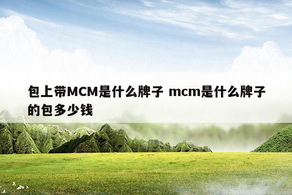 包包mcm是什么品牌包