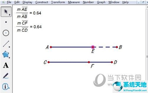 幾何畫板繪制直線上兩點(diǎn)的中點(diǎn)(幾何畫板怎么計(jì)算線段的比值)