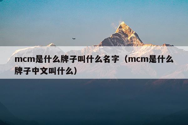 mcm是什么牌子叫什么名字(mcm是什么牌子價位)