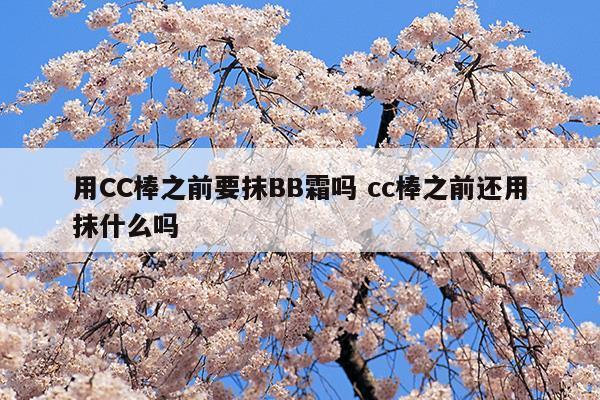 用CC棒之前要抹BB霜嗎cc棒之前還用抹什么嗎(用CC棒之前要抹BB霜嗎cc棒之前還用抹什么嗎)