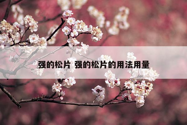 強(qiáng)的松片的用法說明書