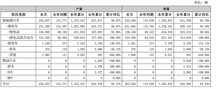 比亞迪：上半年銷量合計(jì)125.56萬輛 同比增長94.25%