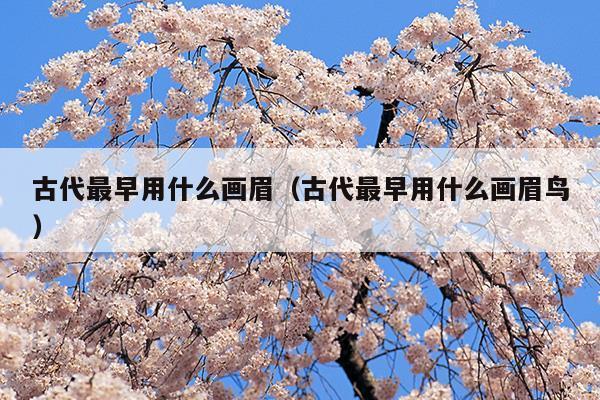 古代最早用什么畫眉(古時候用什么畫眉)