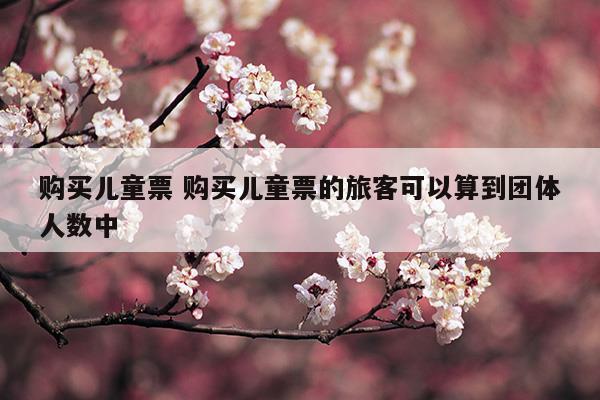 購(gòu)買(mǎi)兒童票購(gòu)買(mǎi)兒童票的旅客可以算到團(tuán)體人數(shù)中(同時(shí)買(mǎi)兒童票和成人票)