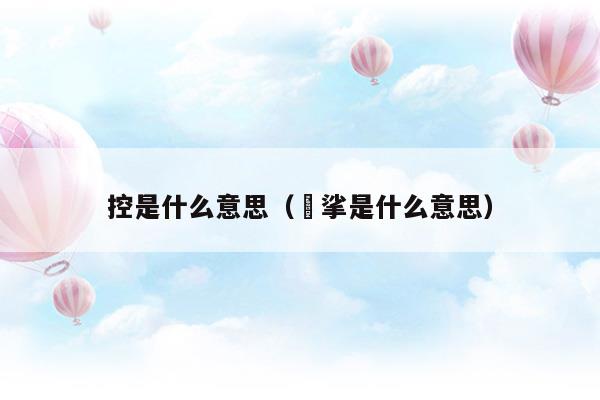 控是什么意思(數(shù)控是什么意思)