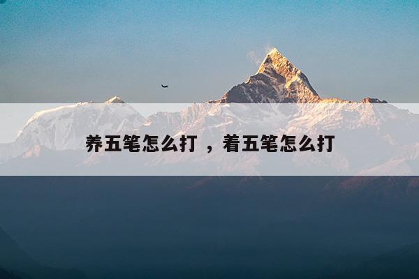 養(yǎng)五筆怎么打著五筆怎么打(養(yǎng)的五筆怎么打)