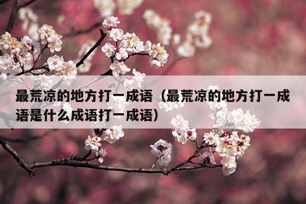 最荒涼的地方打一成語(yǔ)(最荒涼的地方猜一成語(yǔ))