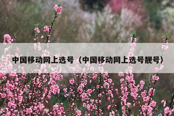 中國移動網(wǎng)上選號(中國移動網(wǎng)上選號訂單取消)