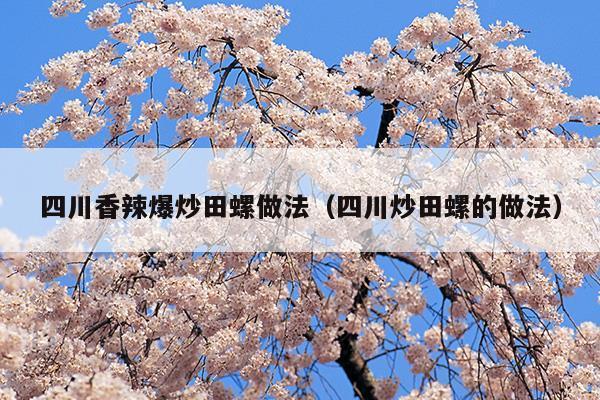 四川香辣爆炒田螺做法(香辣爆炒田螺的做法)