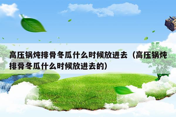 高壓鍋燉排骨土豆什么時候放土豆