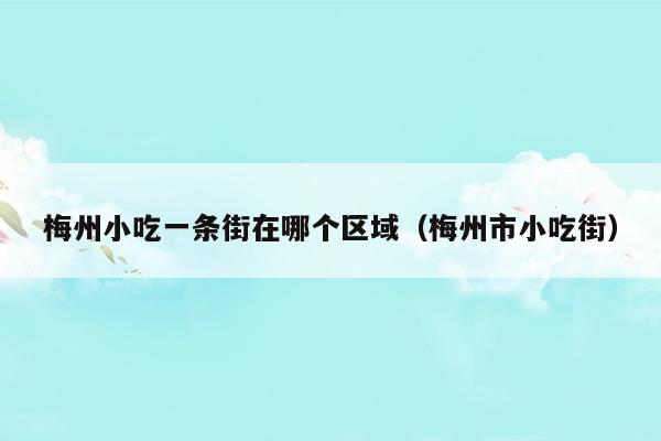 梅州小吃一條街在哪個(gè)區(qū)域(長(zhǎng)沙小吃一條街在什么地方)