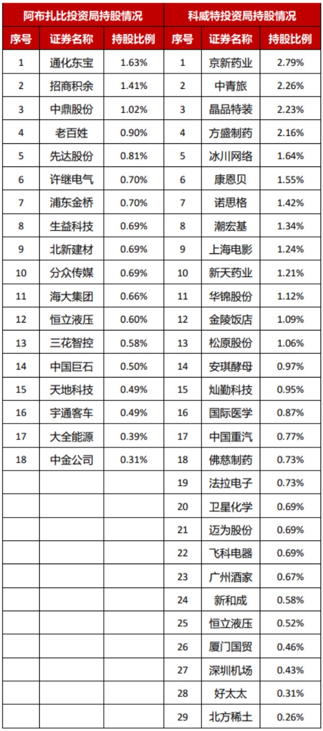 中東土豪掃貨中國核心資產(chǎn)：上榜多家A股上市公司前十大股東名單